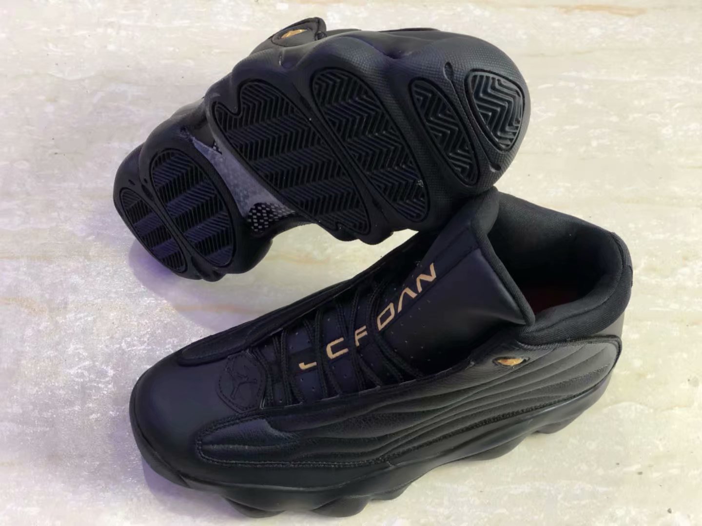 Men Air Jordan 13.5 All Black Shoes - Click Image to Close